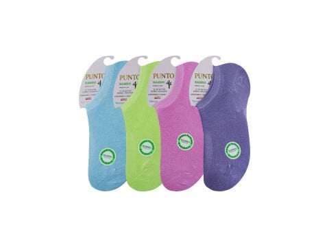 Punto 6002 Yıkamalı Dikişsiz Bayan Bambu Sneakers 12'li