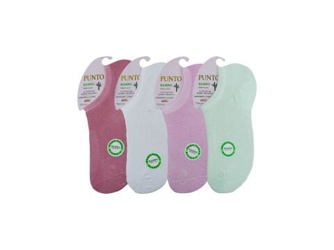 Punto 6002 Yıkamalı Dikişsiz Bayan Bambu Sneakers 12'li