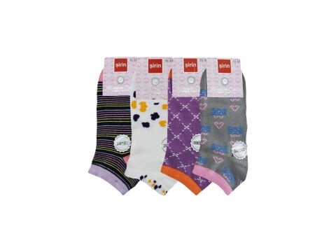 Şirin 4030-38 (36-40) Dikişsiz Bayan Penye Patik Çorap 12'li