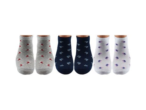 Şirin 4060-1 (36-40) Bayan Desenli Penye Patik Çorap 12'li