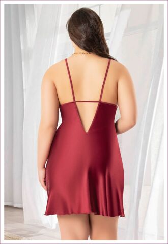 Miss Laris 4045 Battal Beden Bayan Saten Gecelik