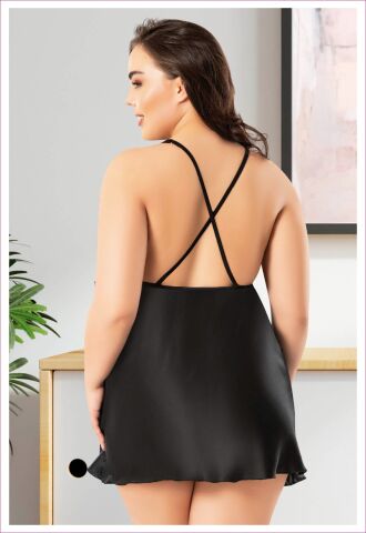 Miss Laris 4041 Battal Beden Bayan Saten Gecelik