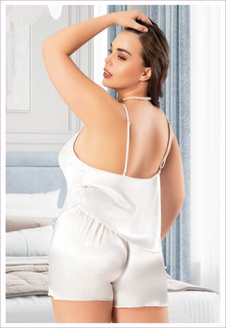 Miss Laris 4235 Battal Beden Bayan Saten Gecelik