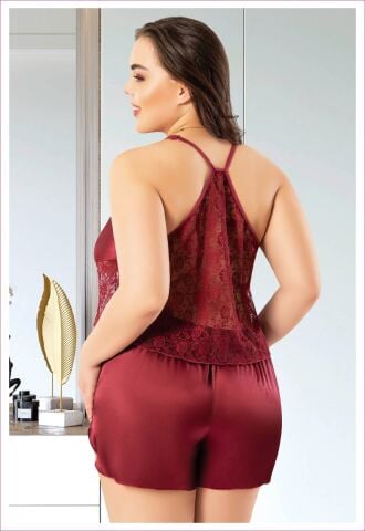 Miss Laris 4240 Battal Beden Bayan Saten Gecelik