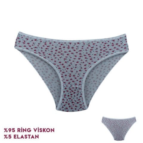 Dondeza 164-3 (M) Desenli Viscon Bayan Bikini 12'li