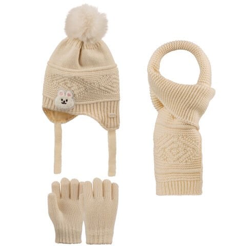 Kitti P-K25160-02 (1-4) Yaş Kız Çocuk Şapka Atkı Eldiven Takım 6'lı