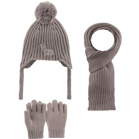 Kitti P-K25160-05 (1-4) Yaş Erkek Çocuk Şapka Atkı Eldiven Takım 6'lı