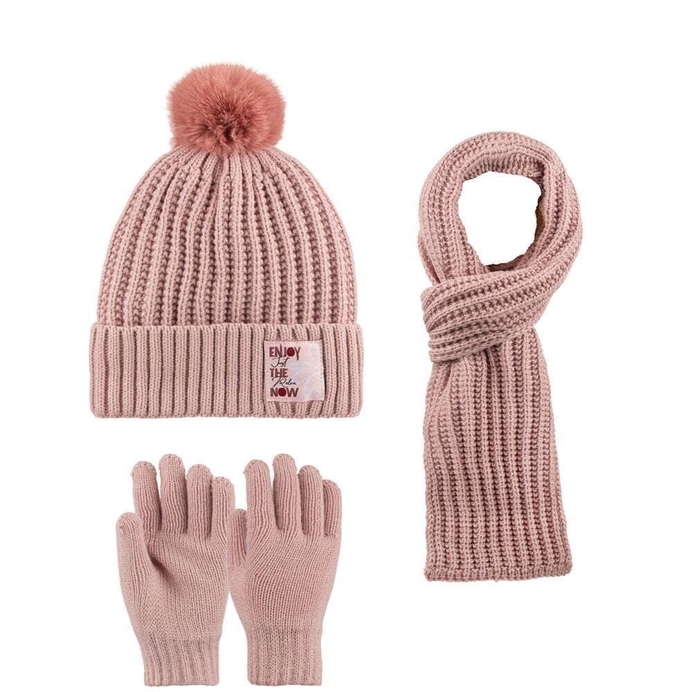 Kitti P-K25180-01 (9-15) Yaş Kız Çocuk Şapka Atkı Eldiven Takım 6'lı