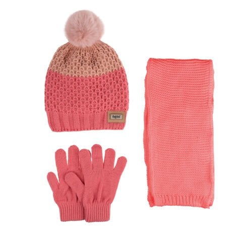 Kitti P-K24180-06 (9-15) Yaş Kız Çocuk Şapka Atkı Eldiven Takım 6'lı