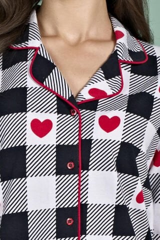 Pijadore 1958 (M-L-XL-XXL) Uzun Kollu Bayan Pijama Takım 4'lü