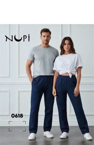 NUPİ 0618 (M-L-XL) Düz Paça Ünisex Oys Modal Alt 6'lı