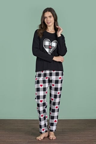 Pijadore 1959 (M-L-XL-XXL) Uzun Kollu Bayan Pijama Takım 4'lü