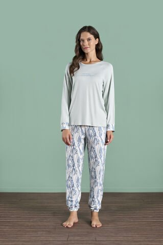 Pijadore 1984 (M-L-XL-XXL) Uzun Kollu Bayan Pijama Takım 4'lü