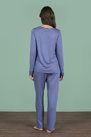 Pijadore 1960 (M-L-XL-XXL) Uzun Kollu Bayan Pijama Takım 4'lü