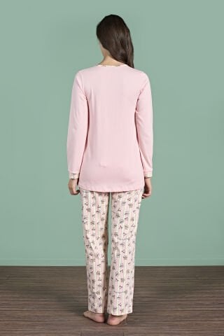 Pijadore 1948 (M-L-XL-XXL) Uzun Kollu Bayan Lohusa Pijama Takım 4'lü