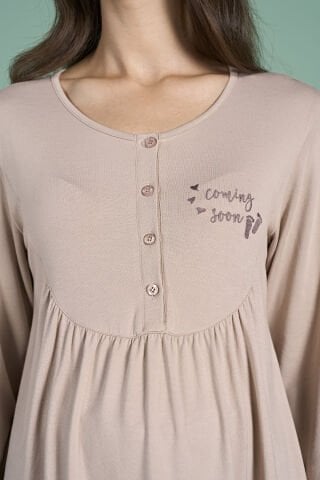Pijadore 1945 (M-L-XL-XXL) Uzun Kollu Bayan Lohusa Pijama Takım 4'lü