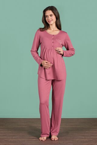 Pijadore 1945 (M-L-XL-XXL) Uzun Kollu Bayan Lohusa Pijama Takım 4'lü