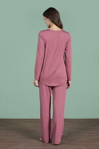 Pijadore 1945 (M-L-XL-XXL) Uzun Kollu Bayan Lohusa Pijama Takım 4'lü