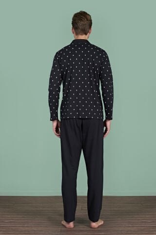 Pijadore 1928 (M-L-XL-XXL) Uzun Kollu Erkek Pijama Takım 4'lü