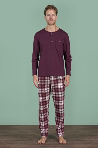 Pijadore 1935 (M-L-XL-XXL) Uzun Kollu Erkek Pijama Takım 4'lü