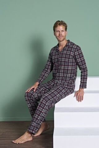 Pijadore 1954 (M-L-XL-XXL) Uzun Kollu Erkek Pijama Takım 4'lü