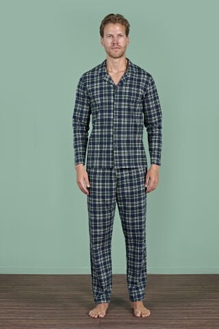 Pijadore 1954 (M-L-XL-XXL) Uzun Kollu Erkek Pijama Takım 4'lü