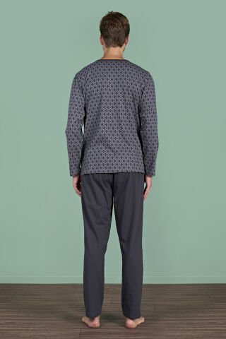 Pijadore 1968 (2XL-3XL-4XL-5XL) Battal Beden Uzun Kollu Erkek Pijama Takım 4'lü