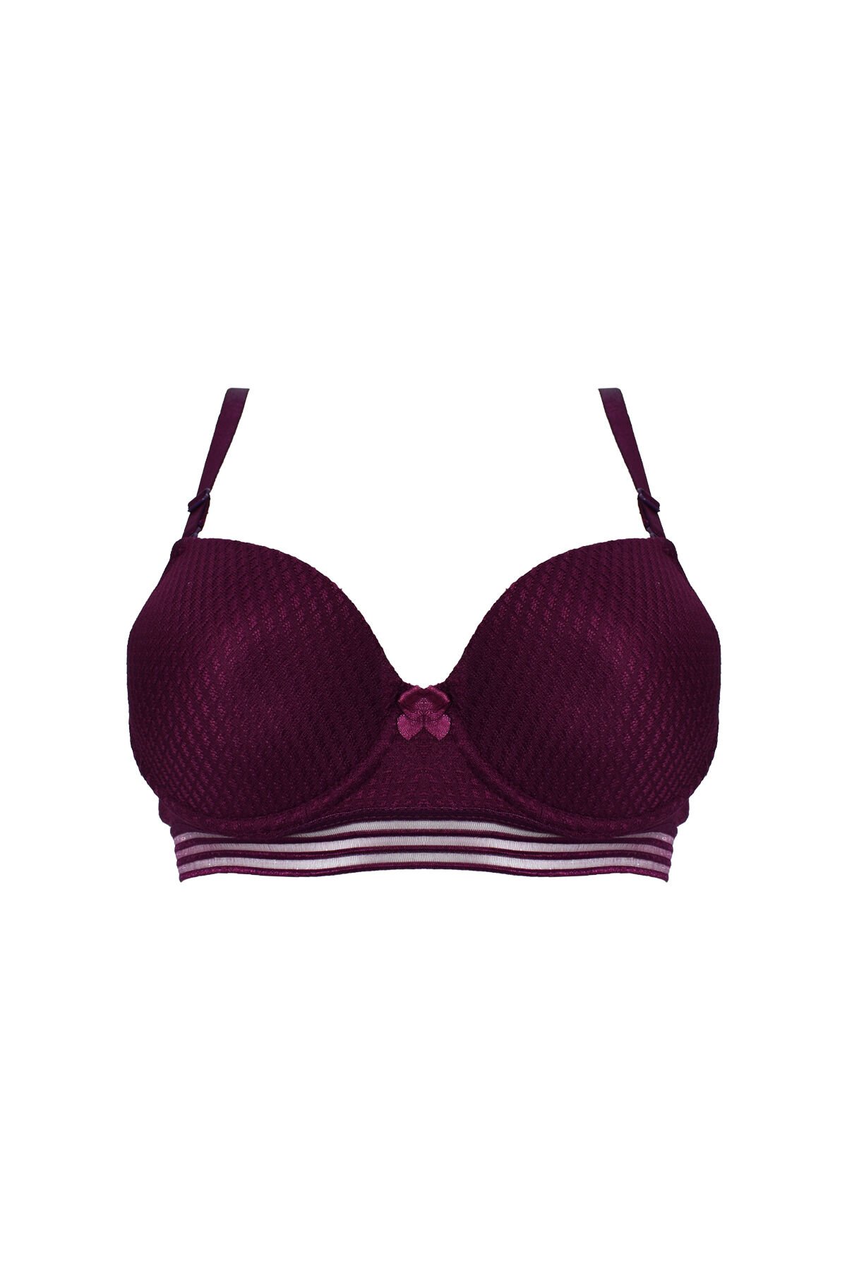 Liza 2170 Mürdüm Misinalı Balenli Desteksiz Sütyen 6'lı