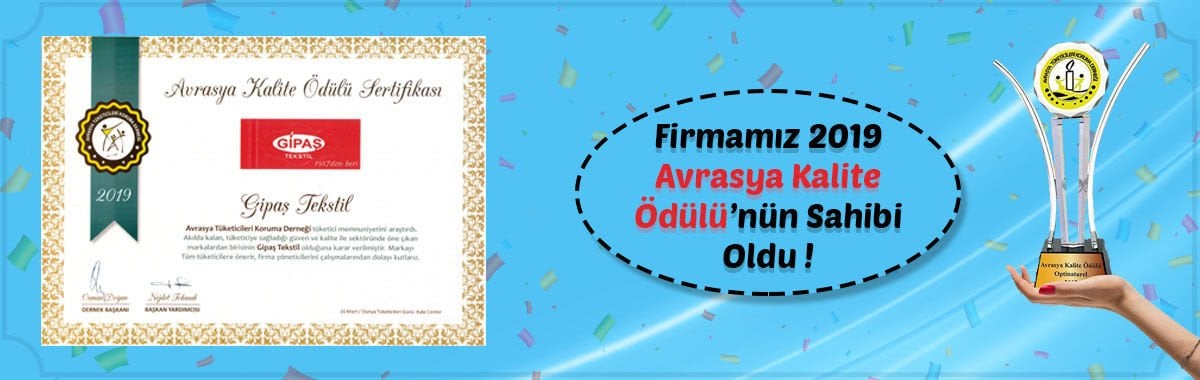 Avrasya Tüketicileri Koruma Derneğinin Kalite Ödülü Gururunu Yaşıyoruz