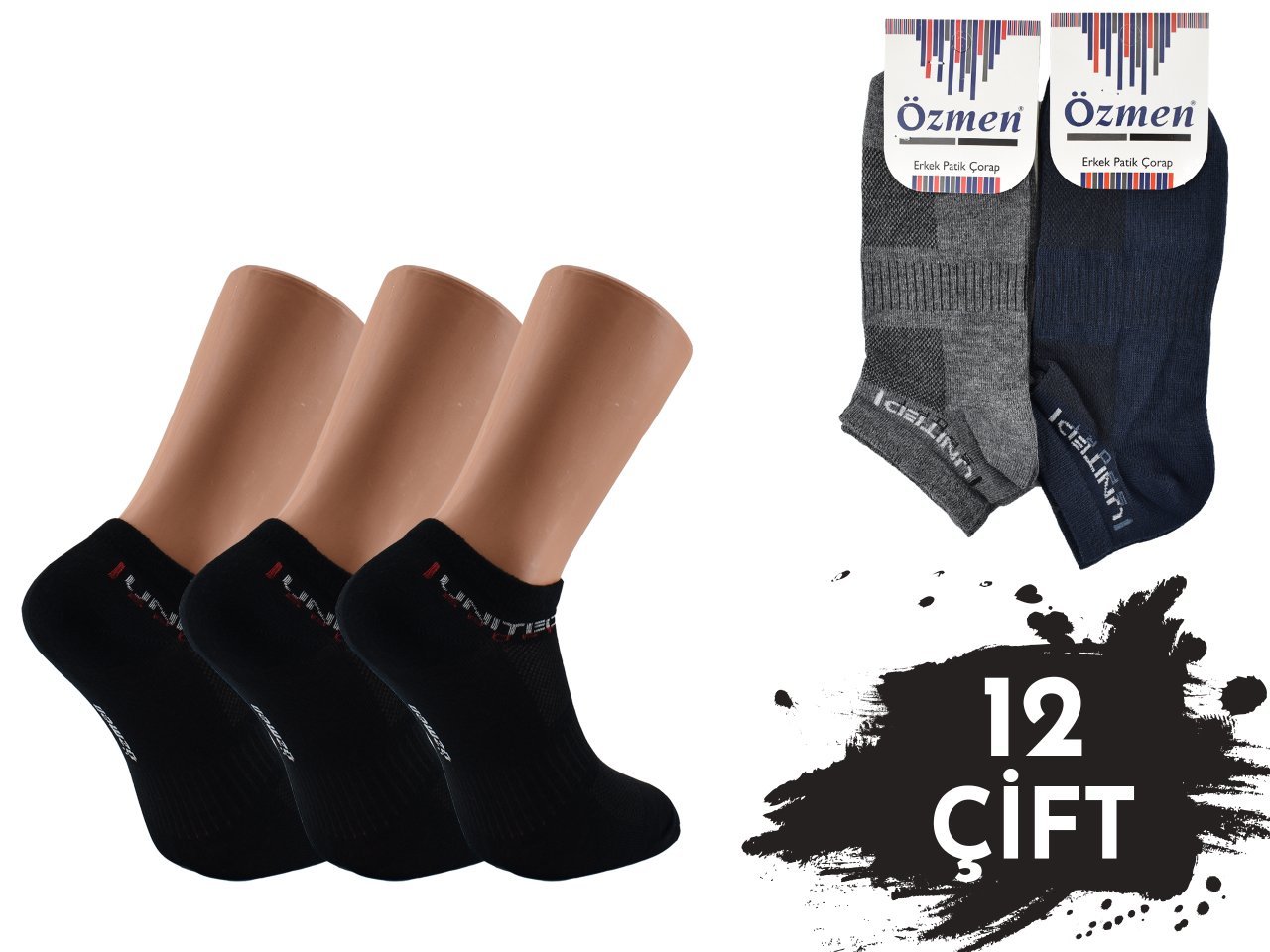 Özmen Kaliteli Penye Erkek Patik 12'li