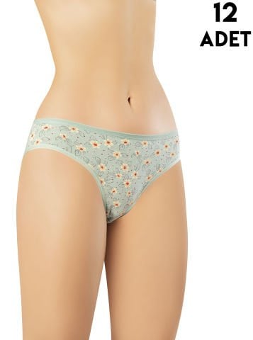 Kota 5004 (M-L-XL-2XL-3XL) Bayan Desenli Bikini 12'li