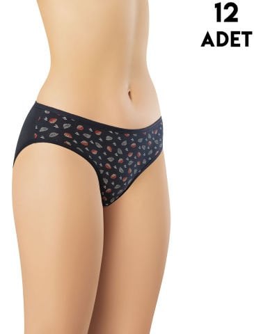 Kota 5004 (M-L-XL-2XL-3XL) Bayan Desenli Bikini 12'li