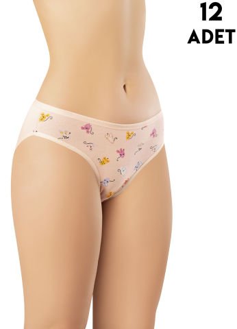 Kota 5004 (M-L-XL-2XL-3XL) Bayan Desenli Bikini 12'li