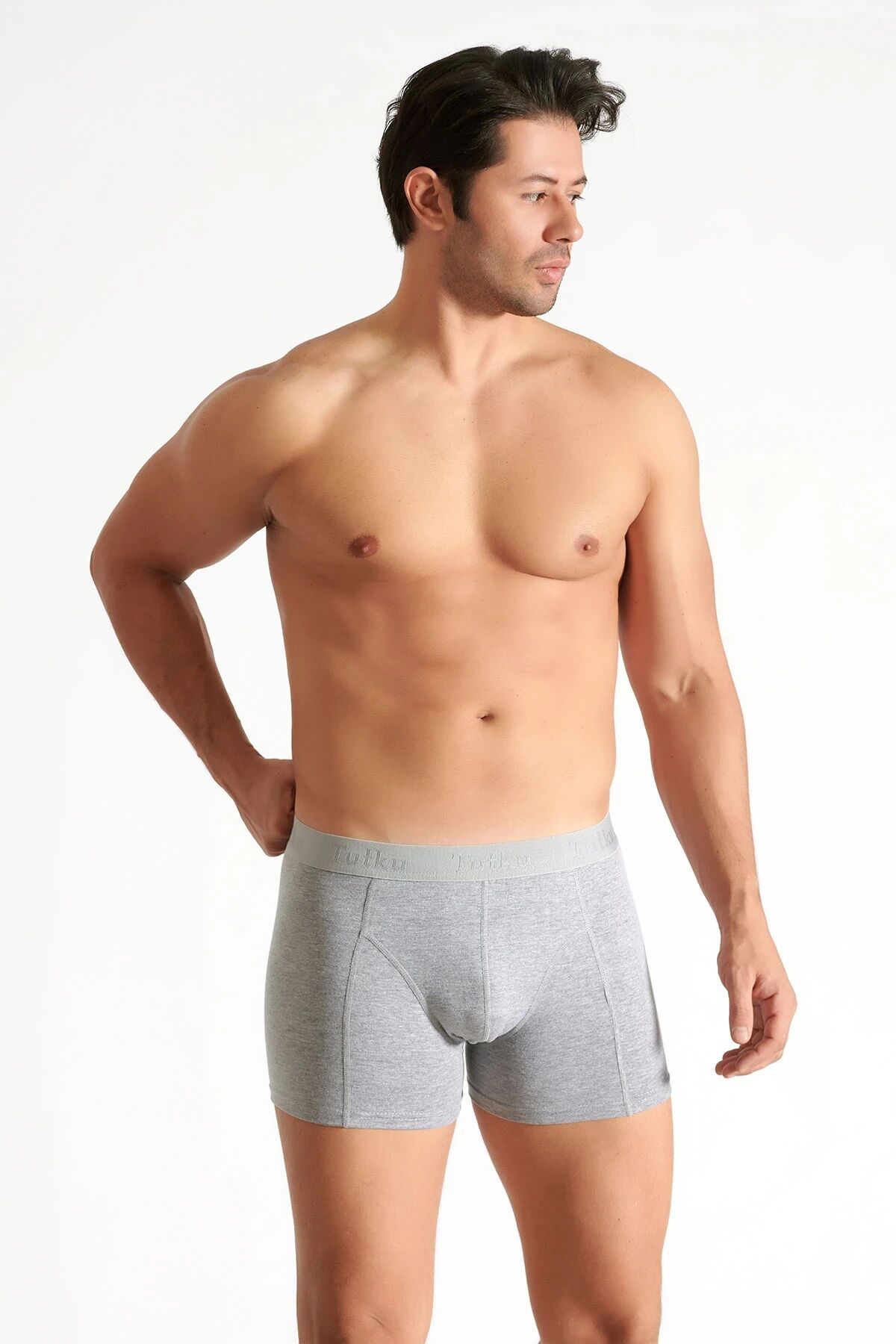 Tutku Erkek Likralı Boxer GRİ - S