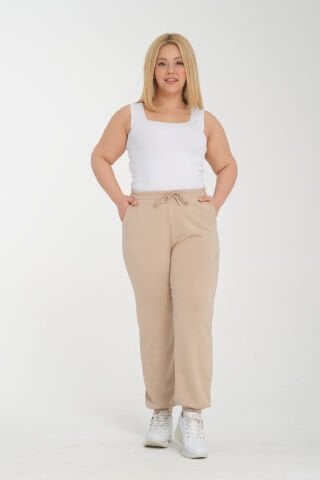 Vogsing 314 (2XL-3XL-4XL) Modal Oyho Manşetli Cepli Bayan Tek Alt 6'lı