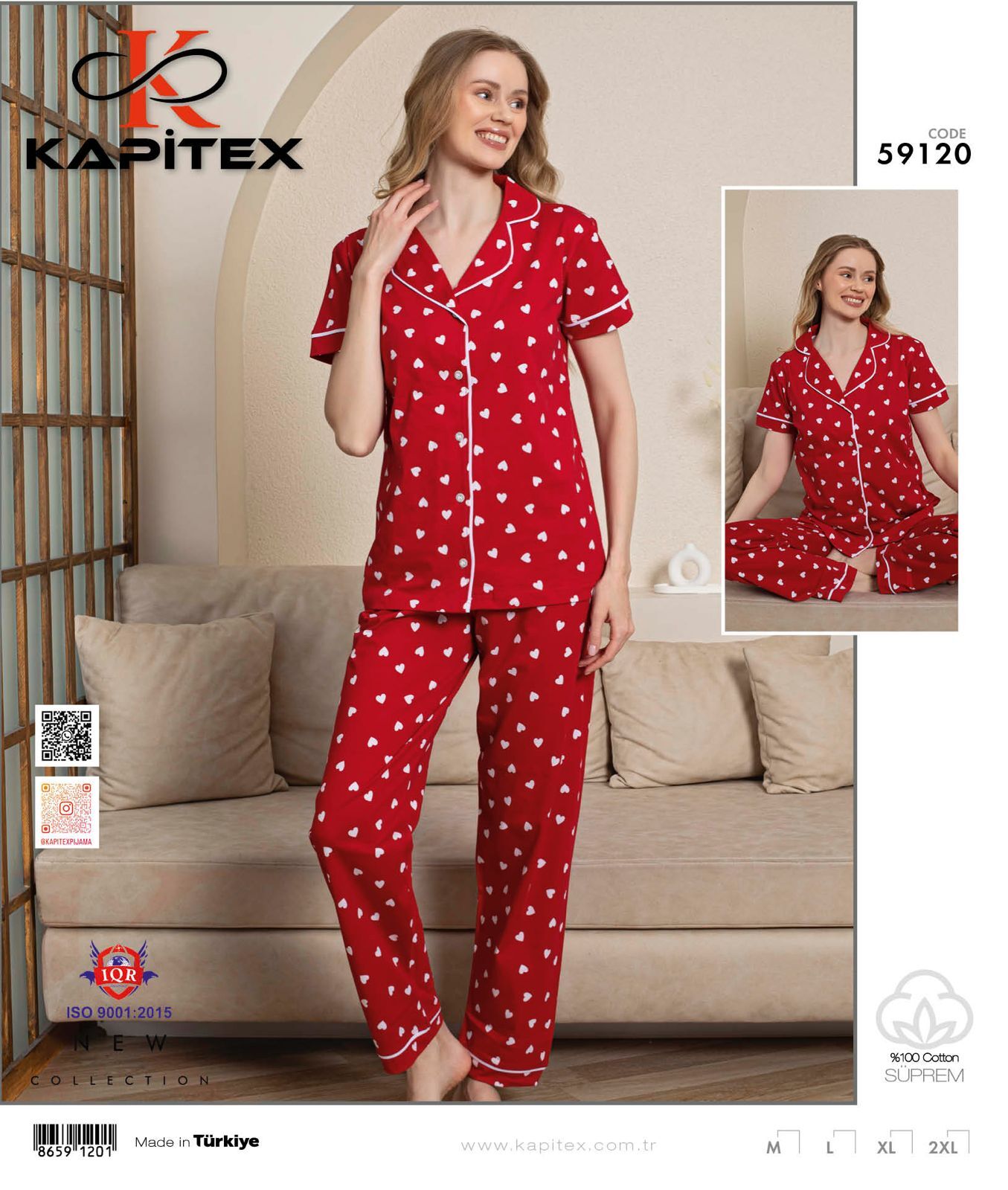 Kapitex 59120 Kısa Kol Bayan Pijama Takım 4'lü