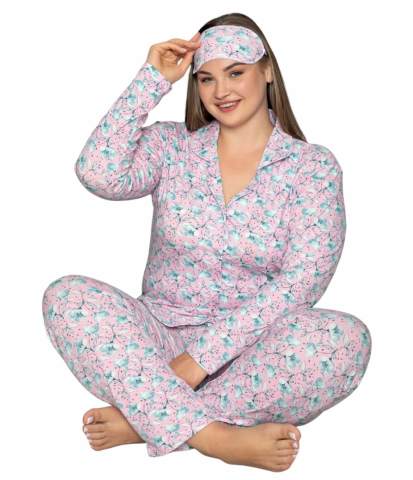Tekten 8210 Battal Düğmeli Bayan Pijama Takım