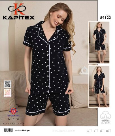 Kapitex 59123 Kısa Kol Bayan Şortlu Takım 4'lü