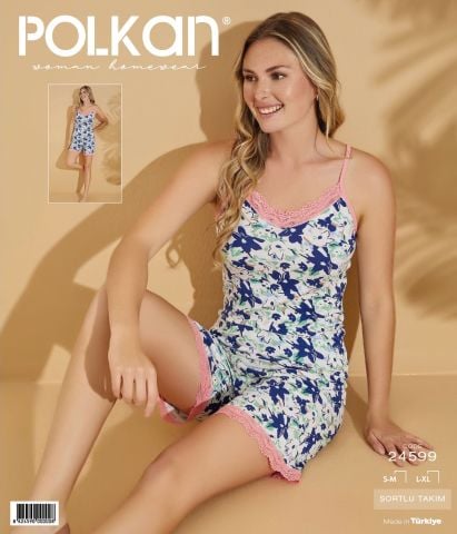 Polkan 24599 Beden (SM-LXL) Viskon Bayan Şortlu Takım 6'lı