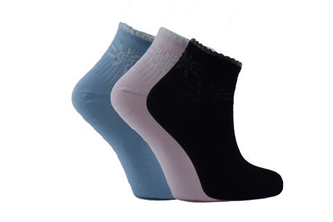 Şirin 4035-3 (36-40) Dikişsiz Bayan Yarım Konç Desenli Penye Patik Çorap 12'li