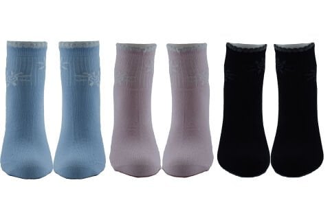 Şirin 4035-3 (36-40) Dikişsiz Bayan Yarım Konç Desenli Penye Patik Çorap 12'li