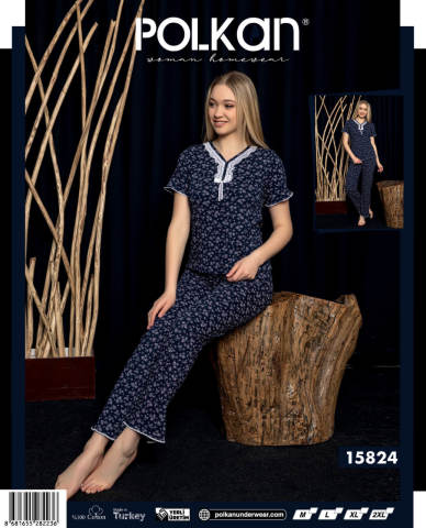 Polkan 15824 Kısa Kollu Bayan Pijama Takımı