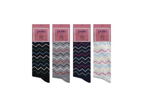 Potin 3-7 Bayan Penye Likralı Çorap 12'li