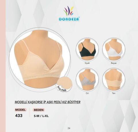 Dondeza 433 Pedli Kız Çocuk Bustiyer 6'lı