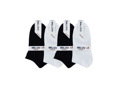 BELYY (39-42) Dikişsiz Unisex Patik Çorap 12'li