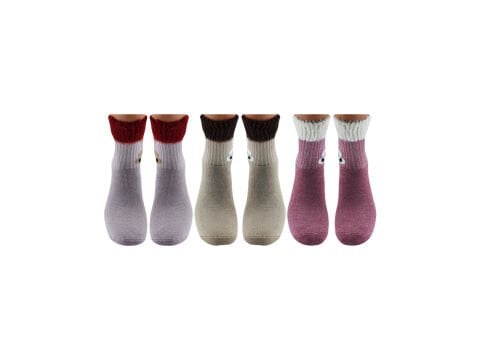 XGRİ POLO 55-1 Havlu Yumoş Peluş Yıkamalı Kışlık Bayan Soket Çorap 12'li