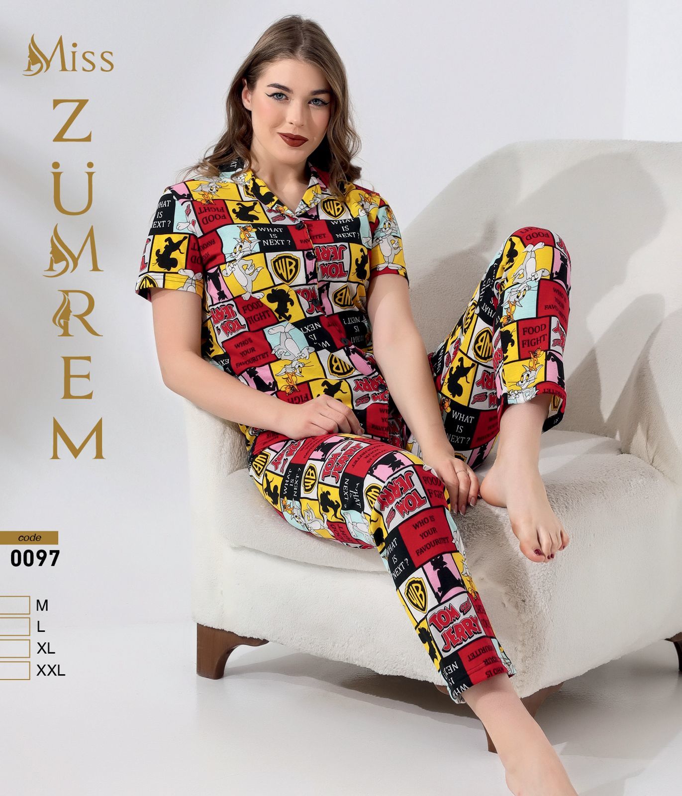 Zümrem 0097 Bebe Yaka Kısa Kollu Bayan Pijama Takım 4'lü