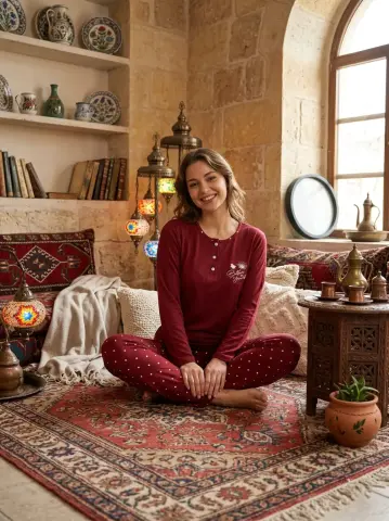 Kapitex 59193 (M-L-XL-XXL) Likralı Milan Bayan Uzun Kollu Pijama Takım 4'lü