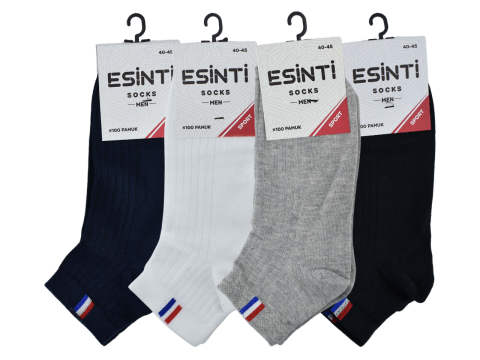 Esinti 004 %100 Pamuk Spor Erkek Patik 12'li