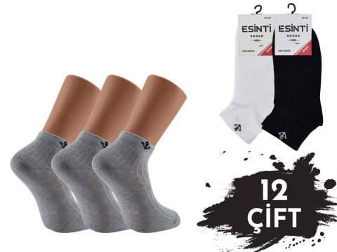 Esinti 002 %100 Pamuk Spor Erkek Patik 12'li